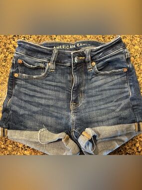 American Eagle Outfitters Dark Blue Denim Jean Shorts